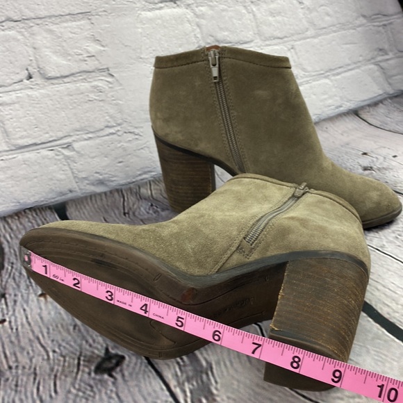 🍀 LUCKY BRAND Brown Suede High Heel Zip Up Boot - Picture 9 of 17